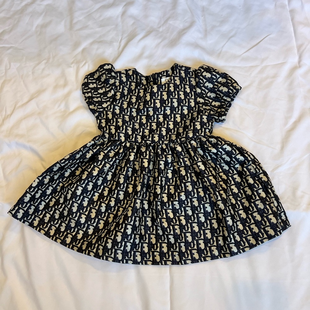 Christian Dior DD motif dress blue white monogram